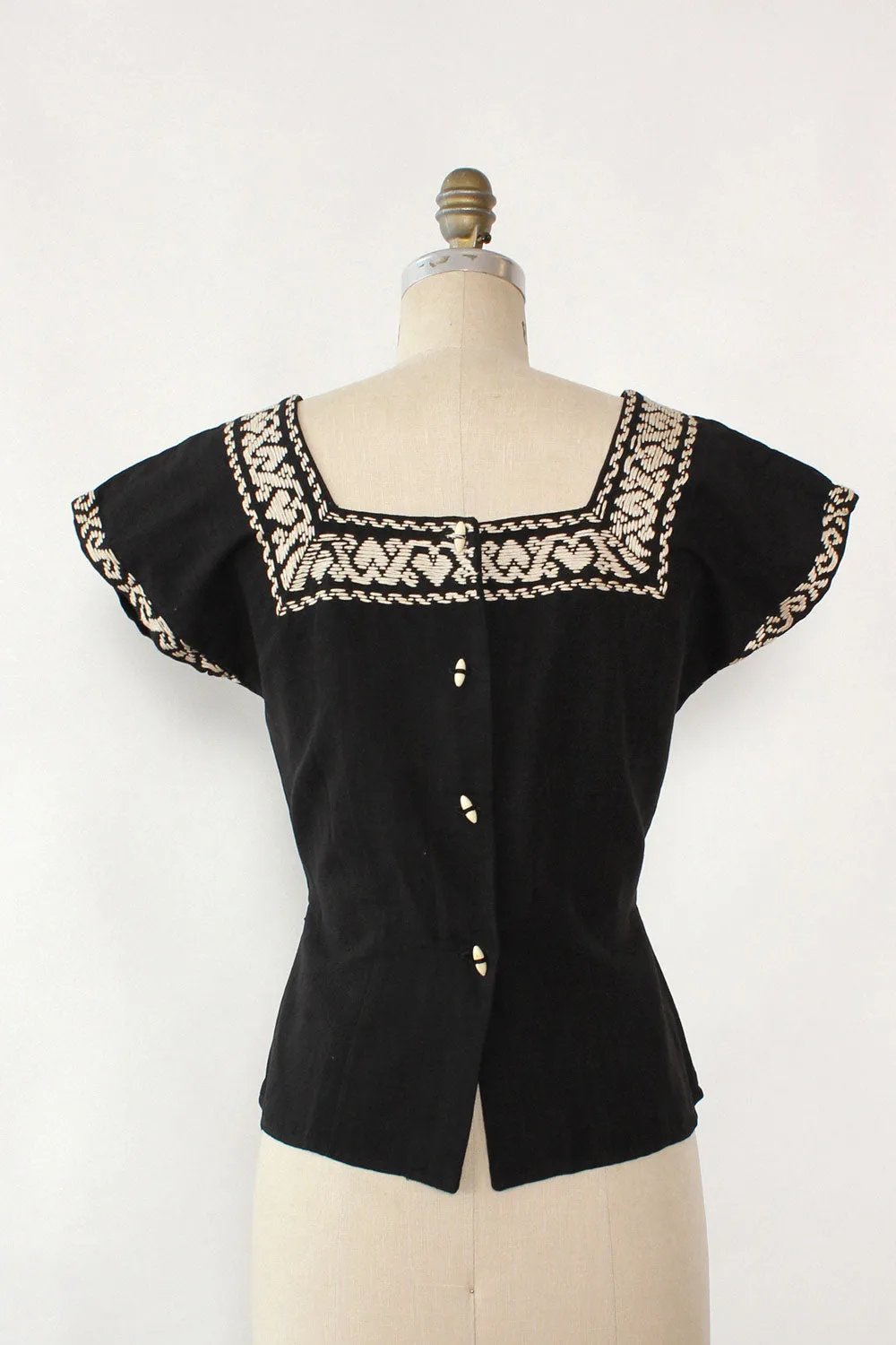 1950s Linen Bardot Top L