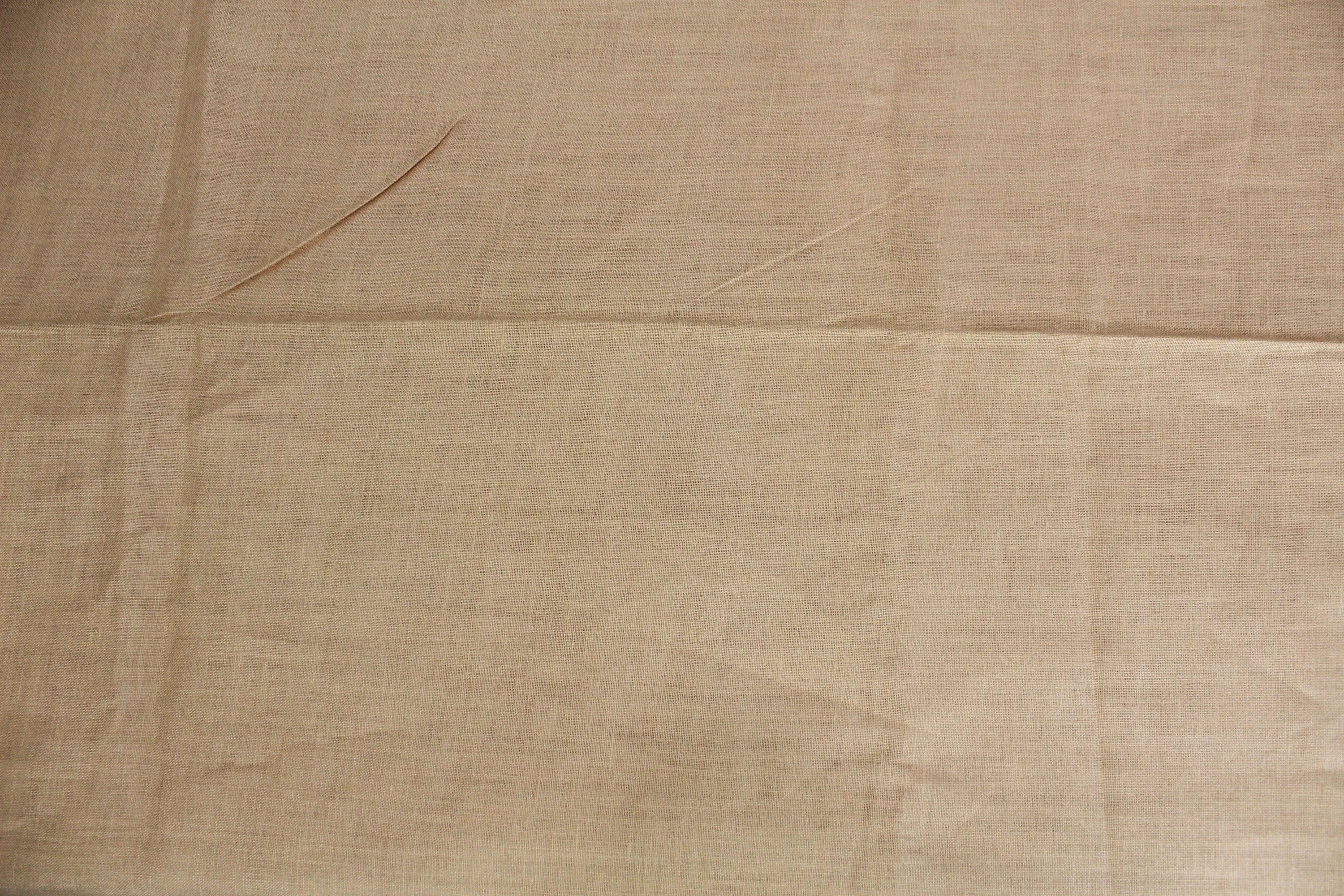 1950s Peach Pink Linen Fabric, 1.38 Yards Long x 2.23 Yards Wide