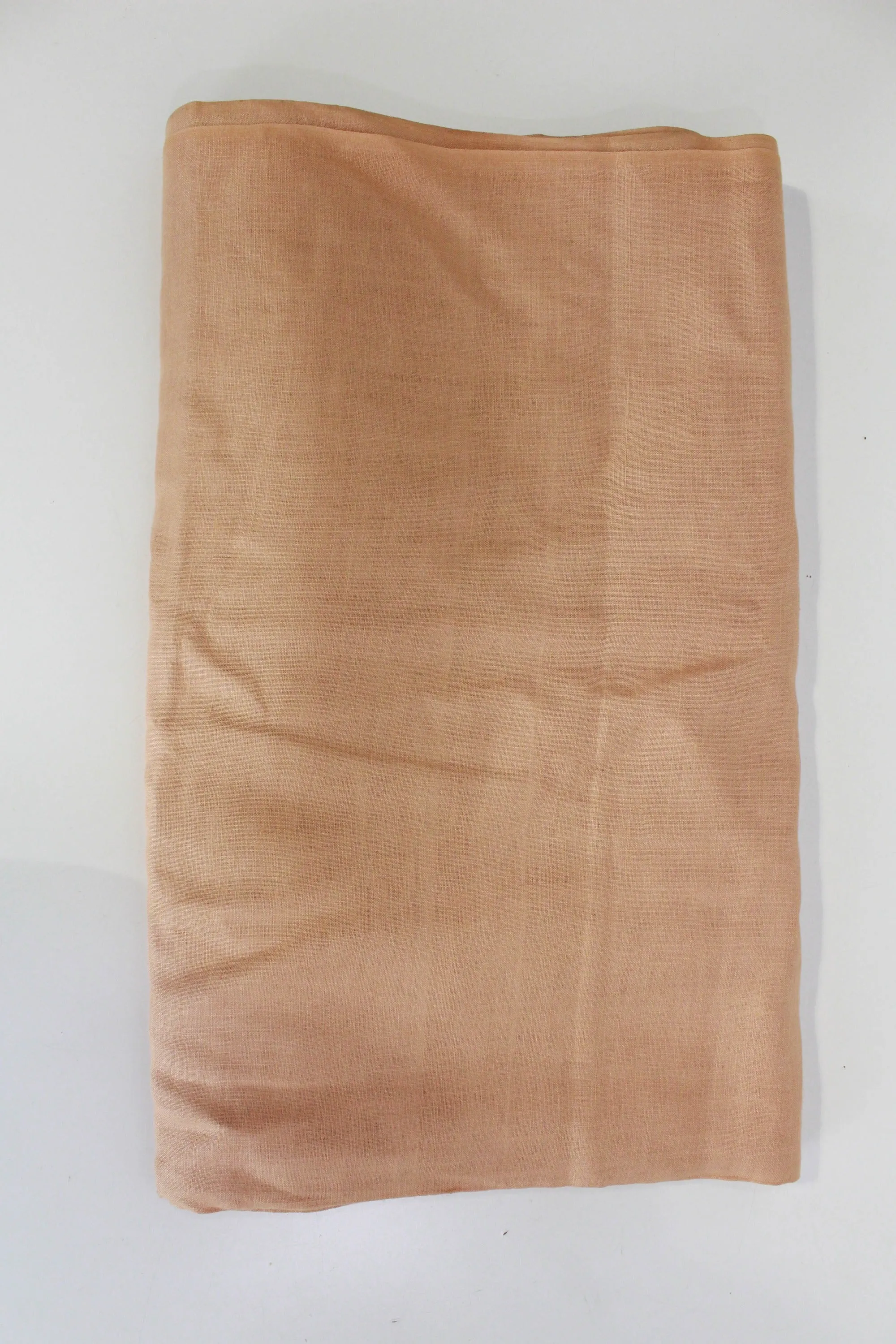 1950s Peach Pink Linen Fabric, 3 Yards Long x 2.2 Yards Wide