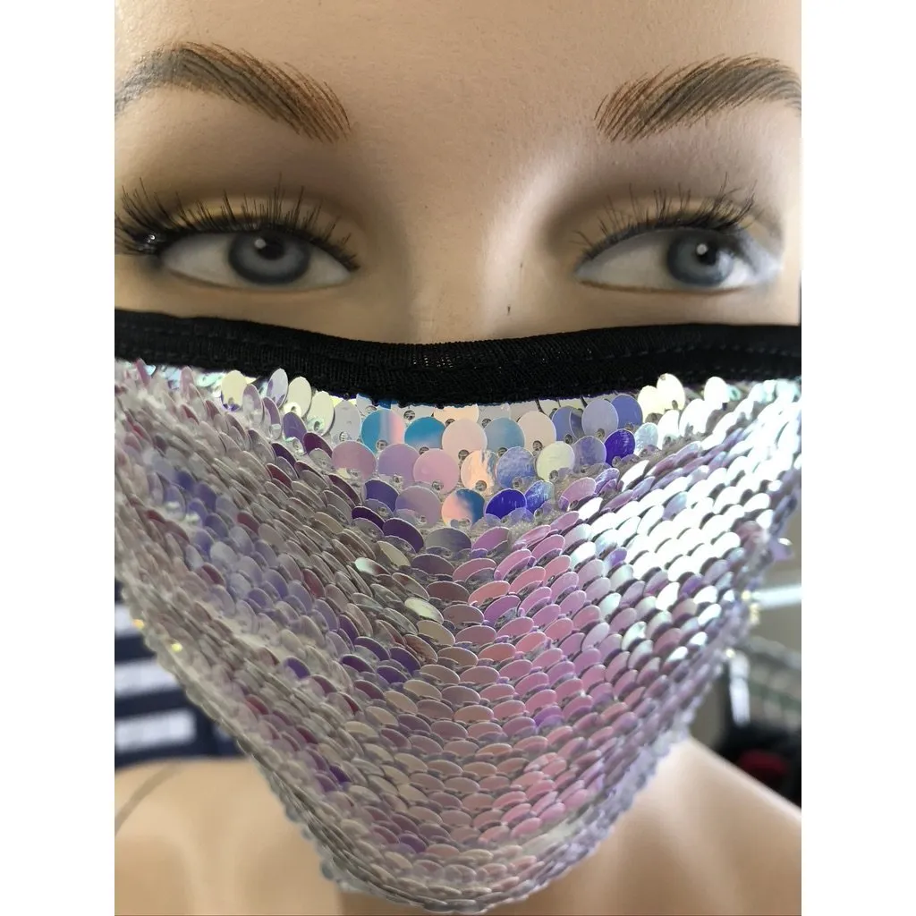 AB(Aurora Borealis) Sequins Face Mask