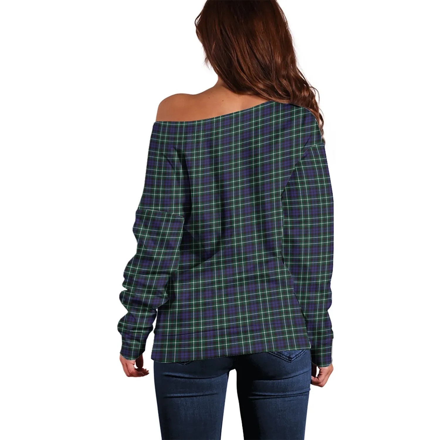 Allardice Tartan Off Shoulder Women Sweater