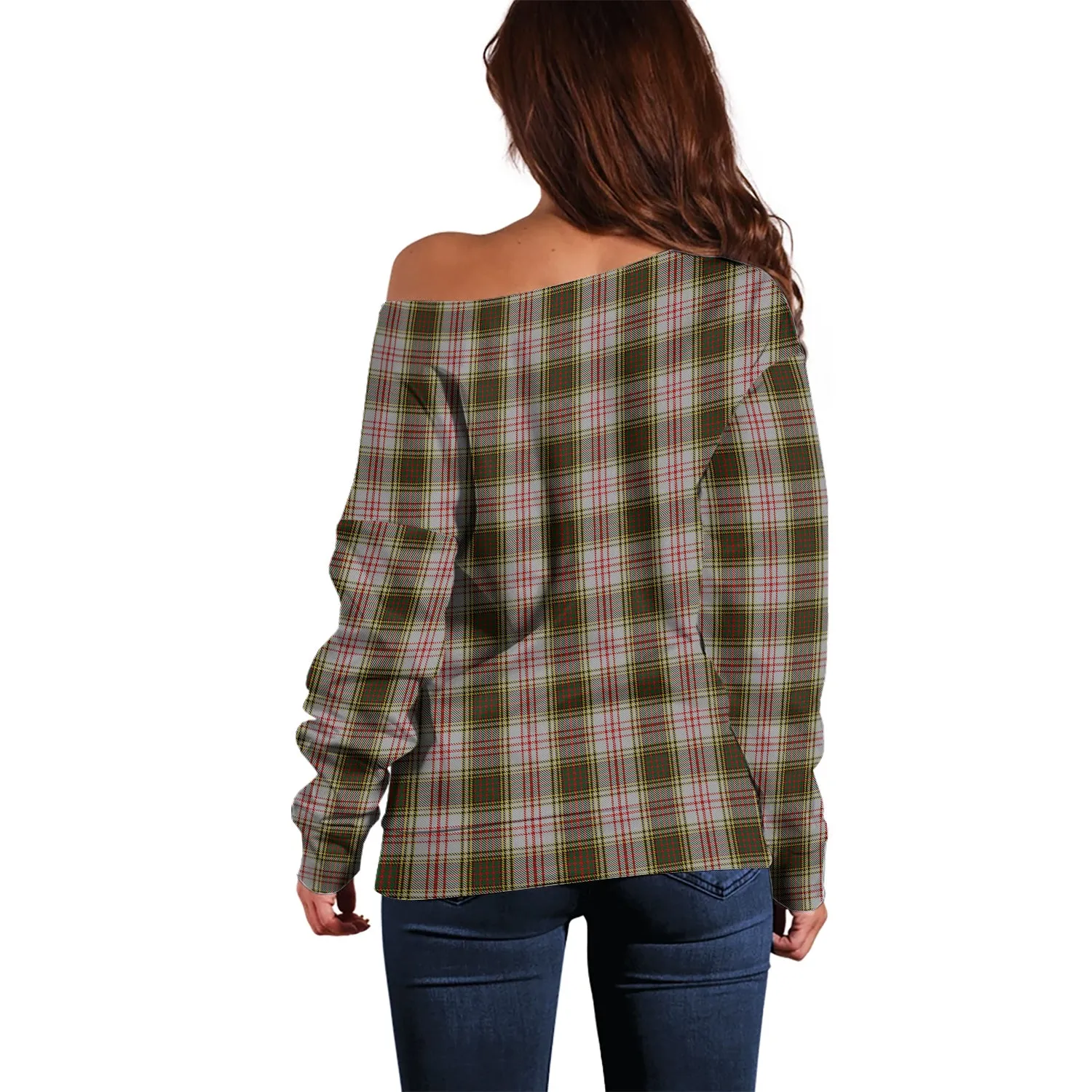 Anderson Dress Tartan Off Shoulder Women Sweater