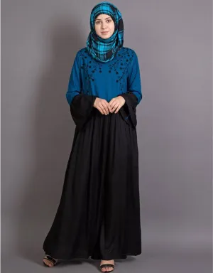 Arabic Embroidered Viscose Party Abaya Black