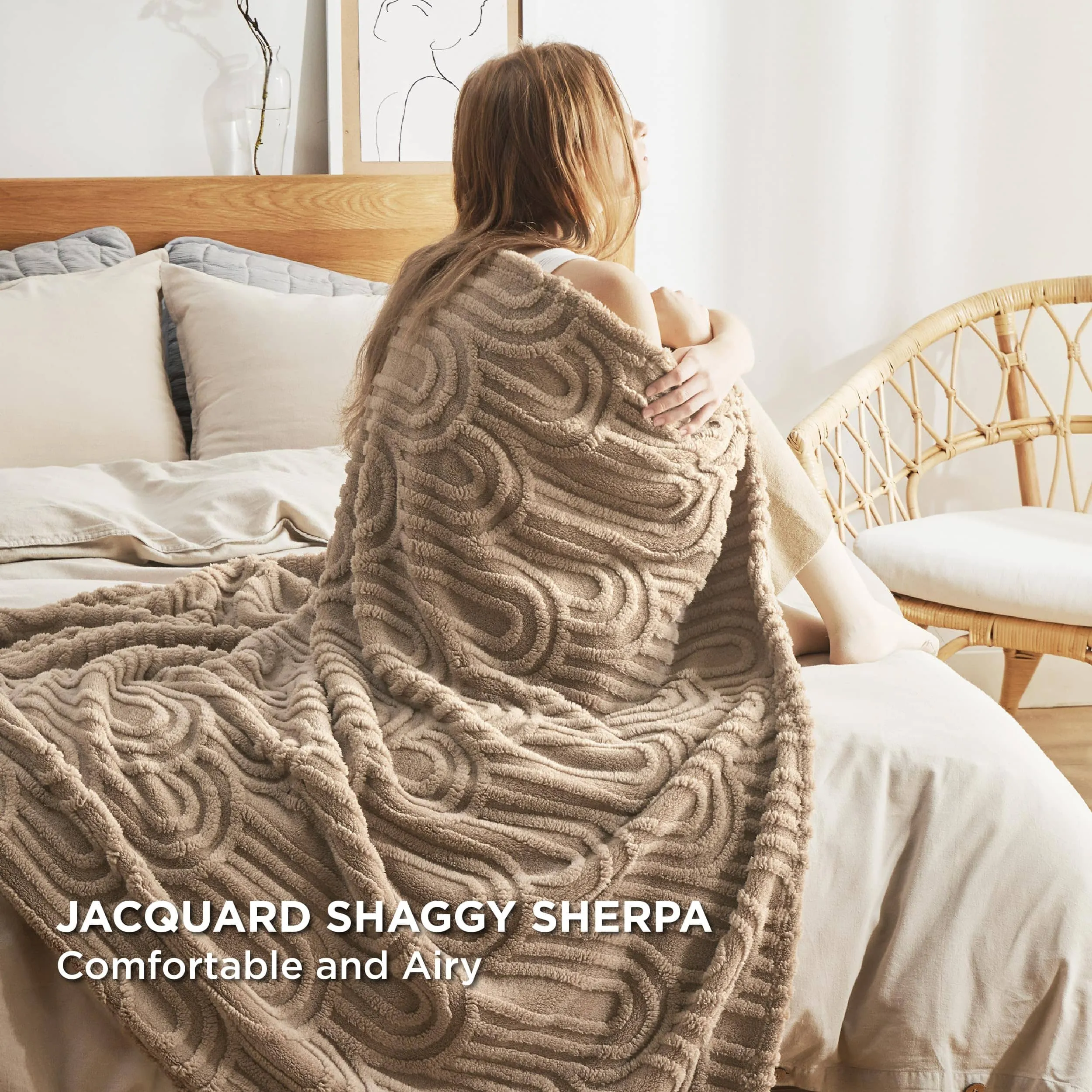 Arch Shaggy Sherpa Fleece Blanket