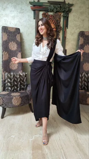 Black Drape Skirt - Top Not Included