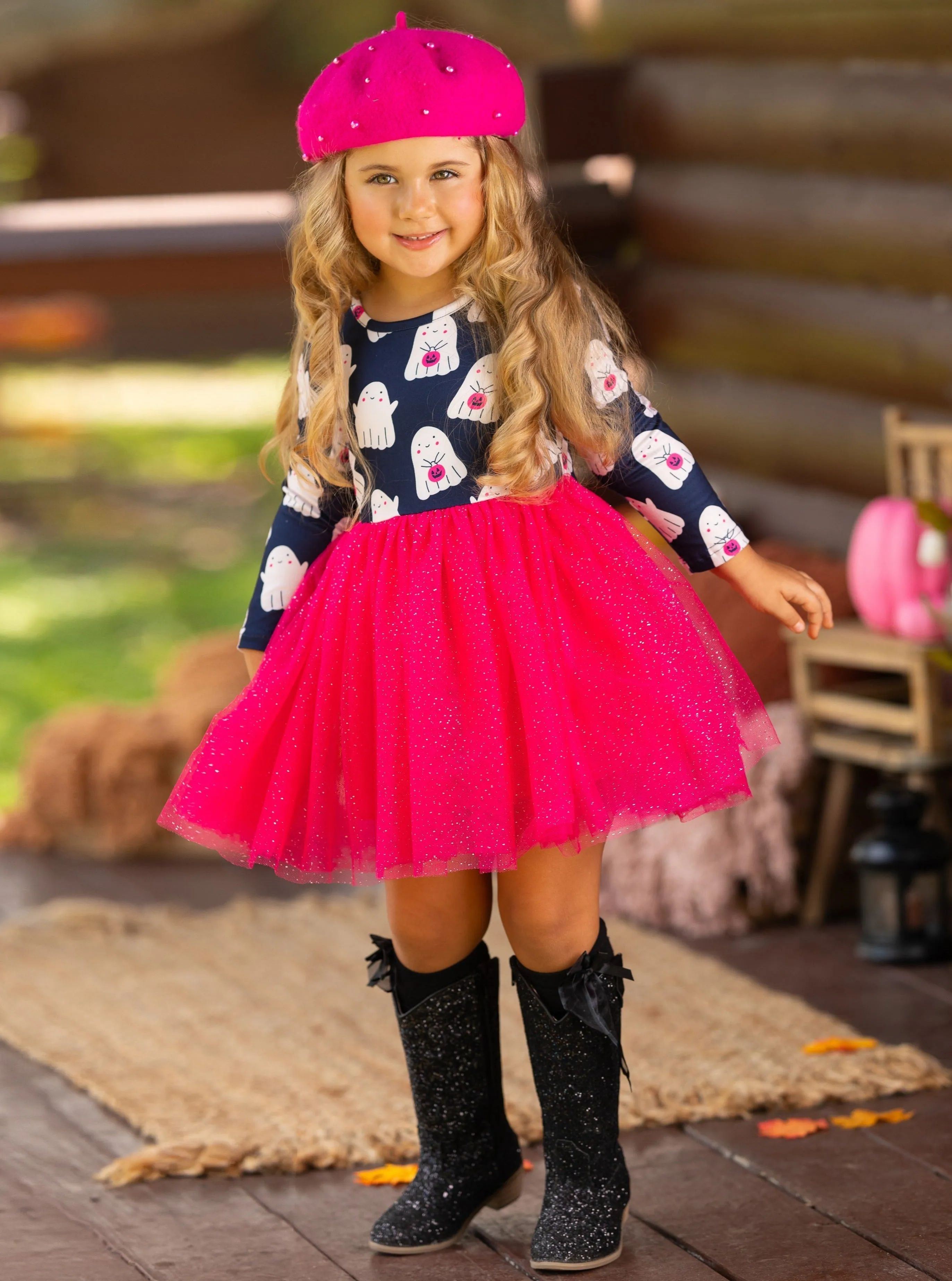 Boo-tiful Twirls Ghost Print Halloween Dress