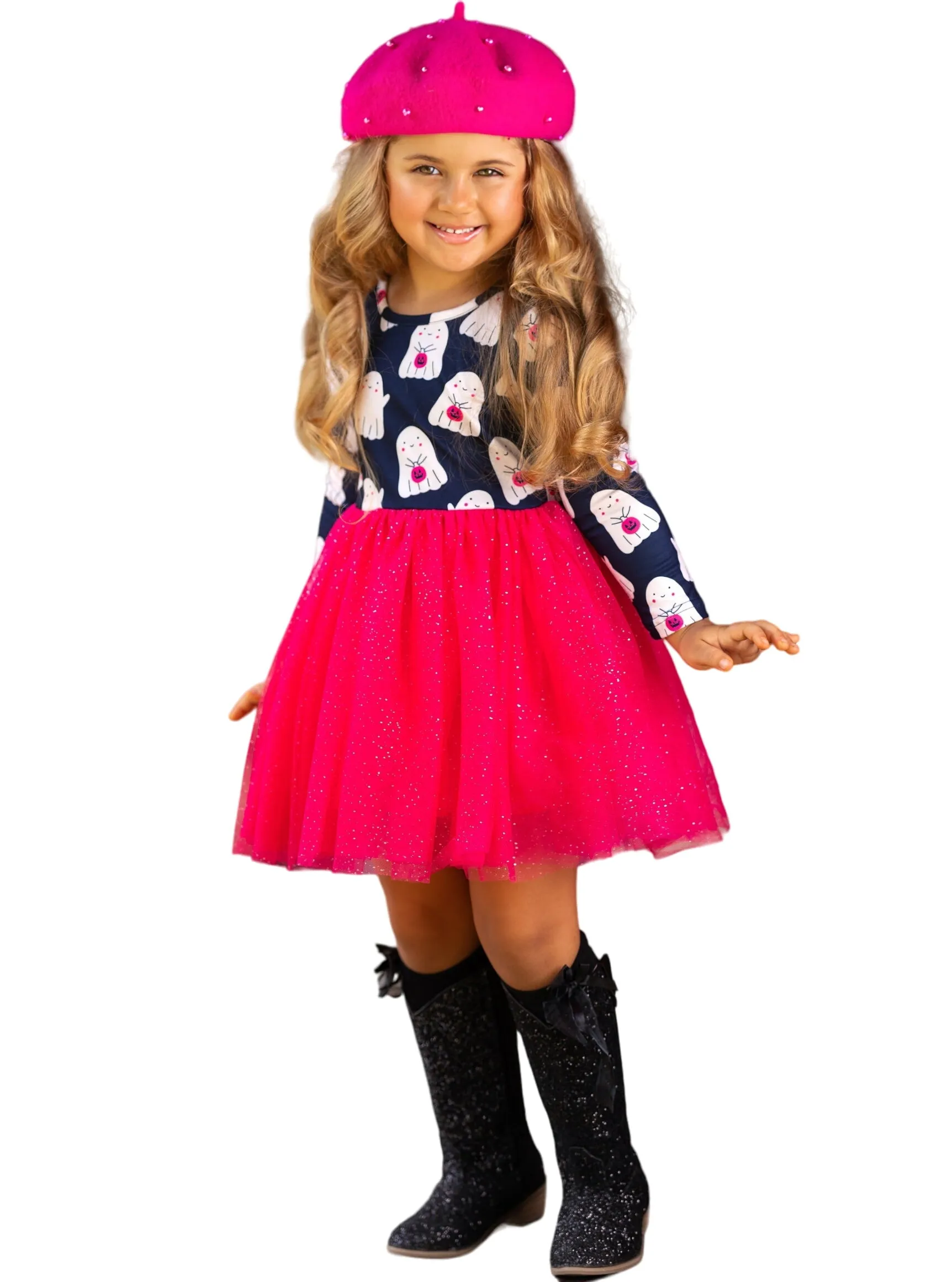 Boo-tiful Twirls Ghost Print Halloween Dress