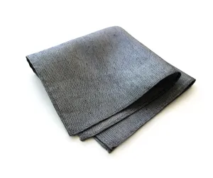 Charcoal Linen Pocket Square, Dark Grey Zug Island