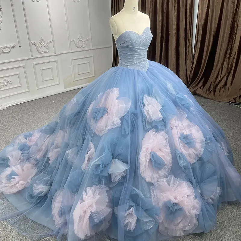 Chic Party Evening Tulle Strapless Formal Evening Gown