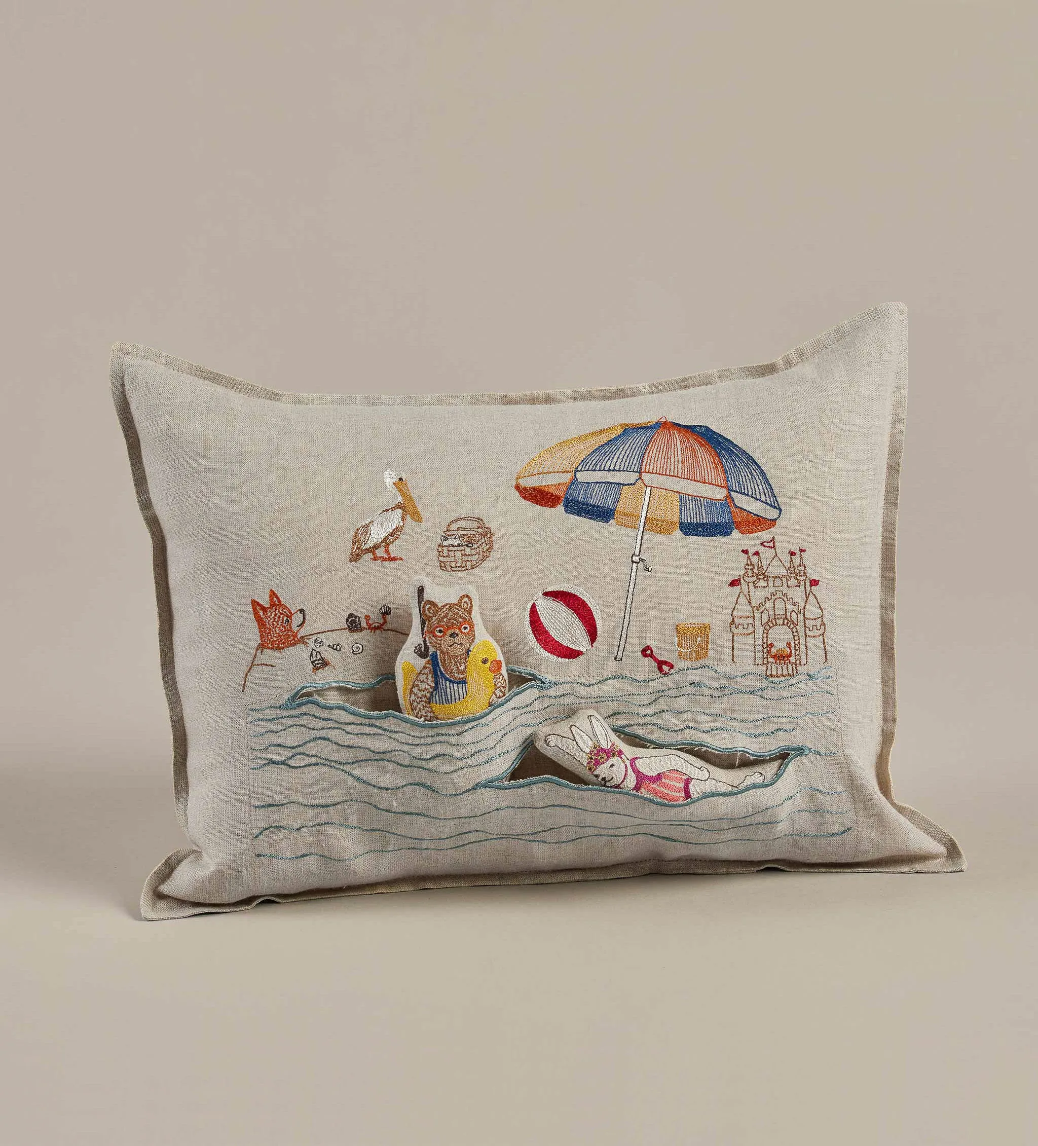 Coral & Tusk Day at the Beach Pocket Pillow