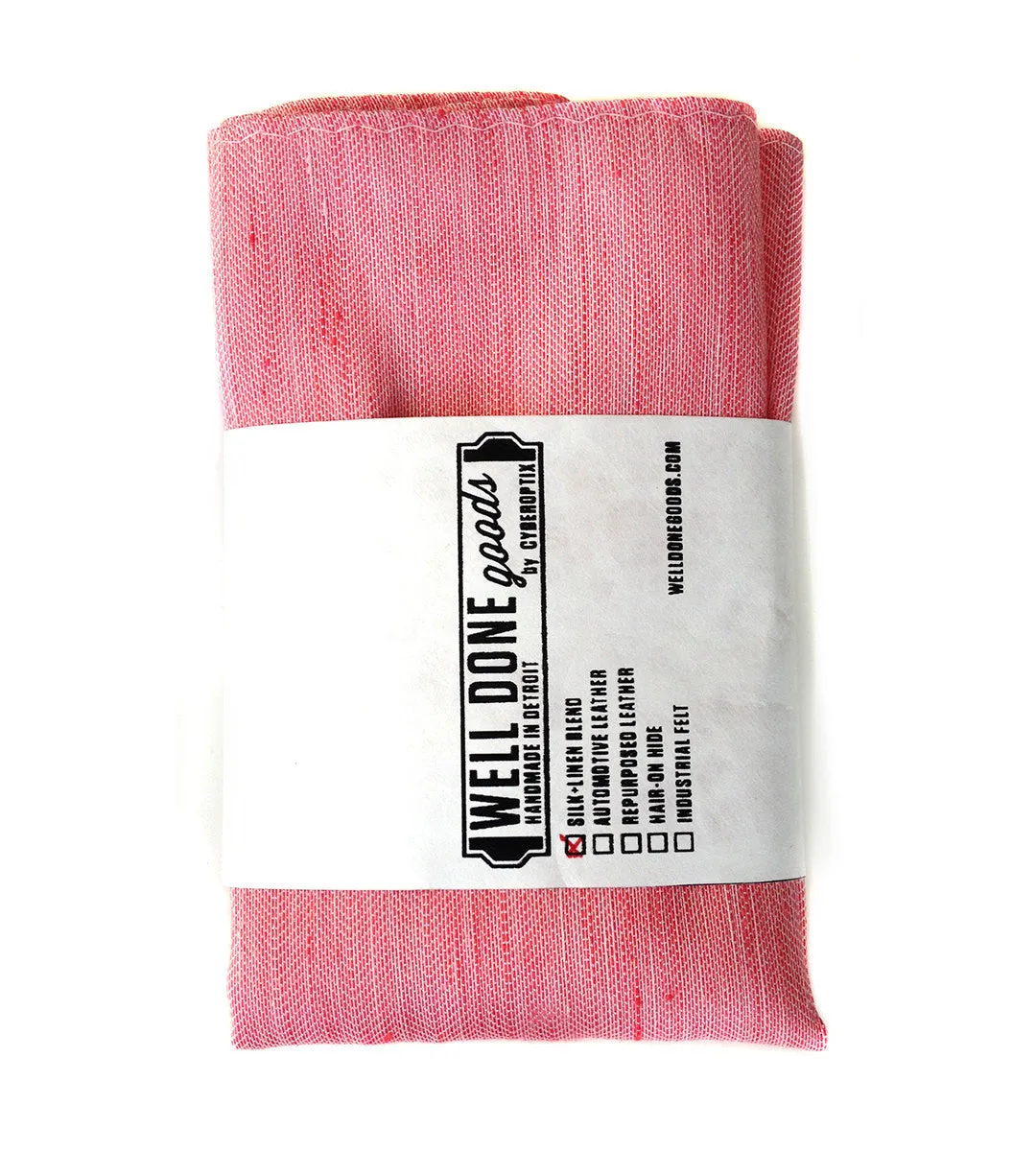 Coral Pink Linen Pocket Square. Solid Color, Brush Park