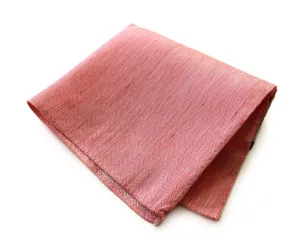 Coral Pink Linen Pocket Square. Solid Color, Brush Park