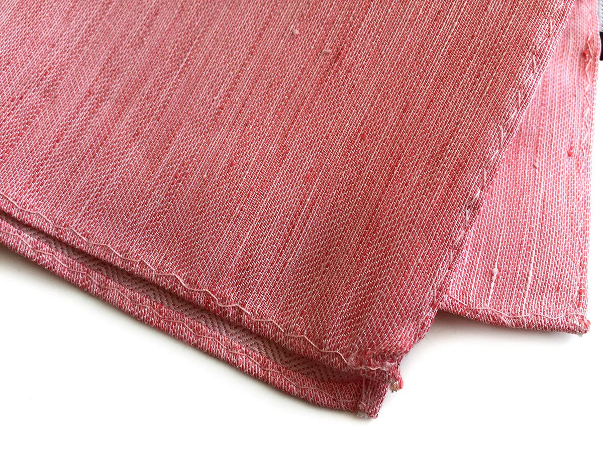 Coral Pink Linen Pocket Square. Solid Color, Brush Park