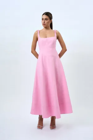 Daphne Bust Midi Dress - Taffy Pink