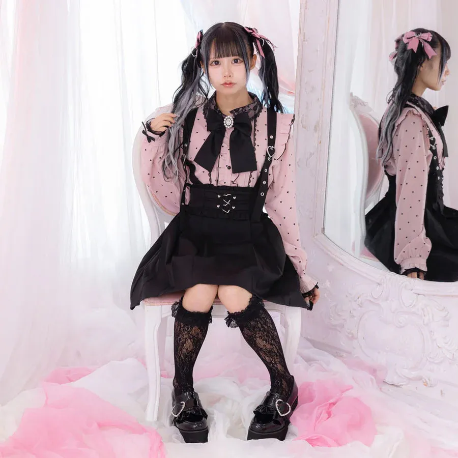 Dear My Love jirai kei heart suspenders skirt