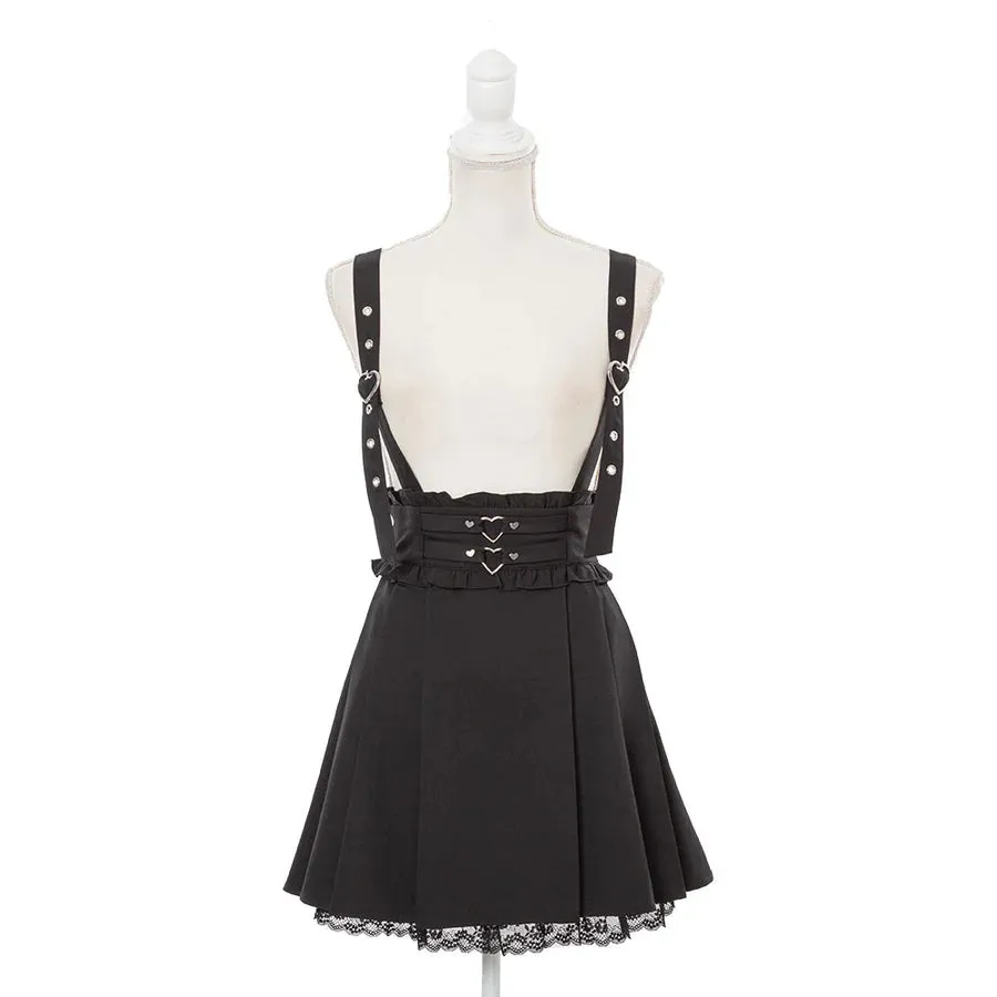 Dear My Love jirai kei heart suspenders skirt