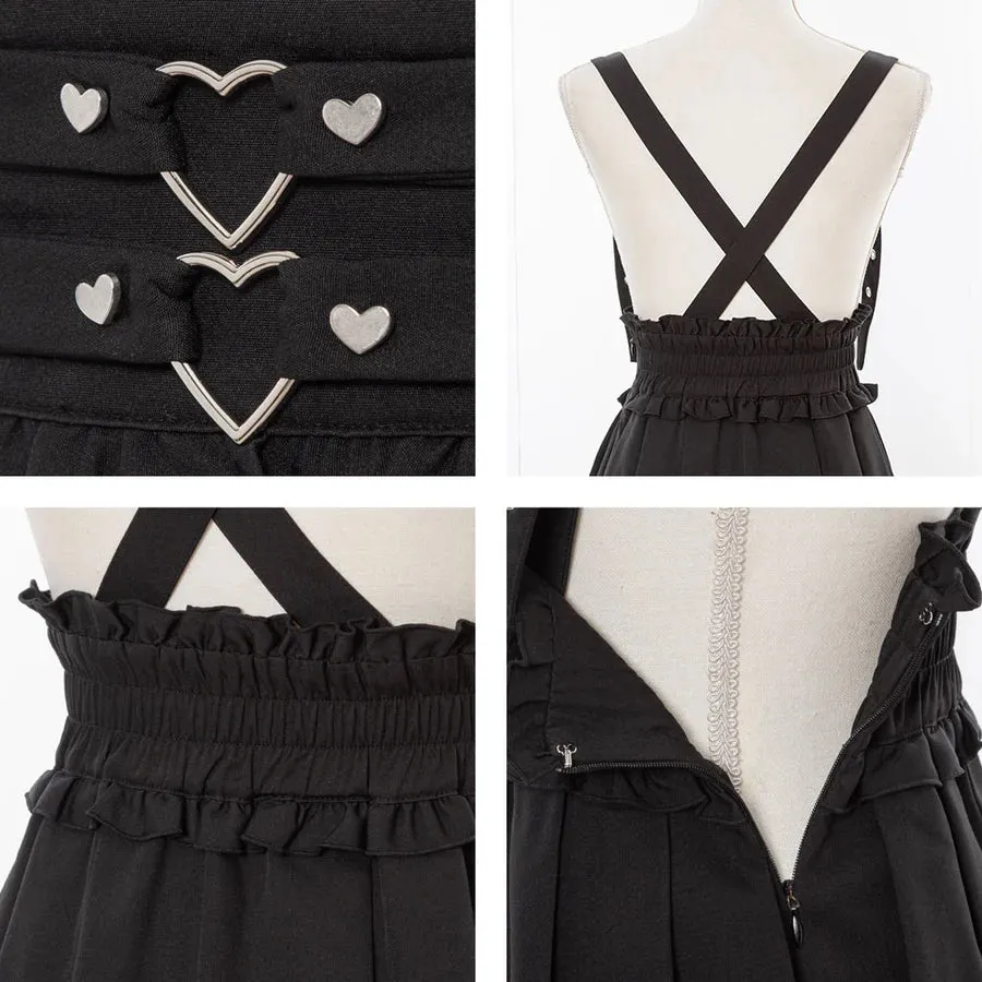 Dear My Love jirai kei heart suspenders skirt