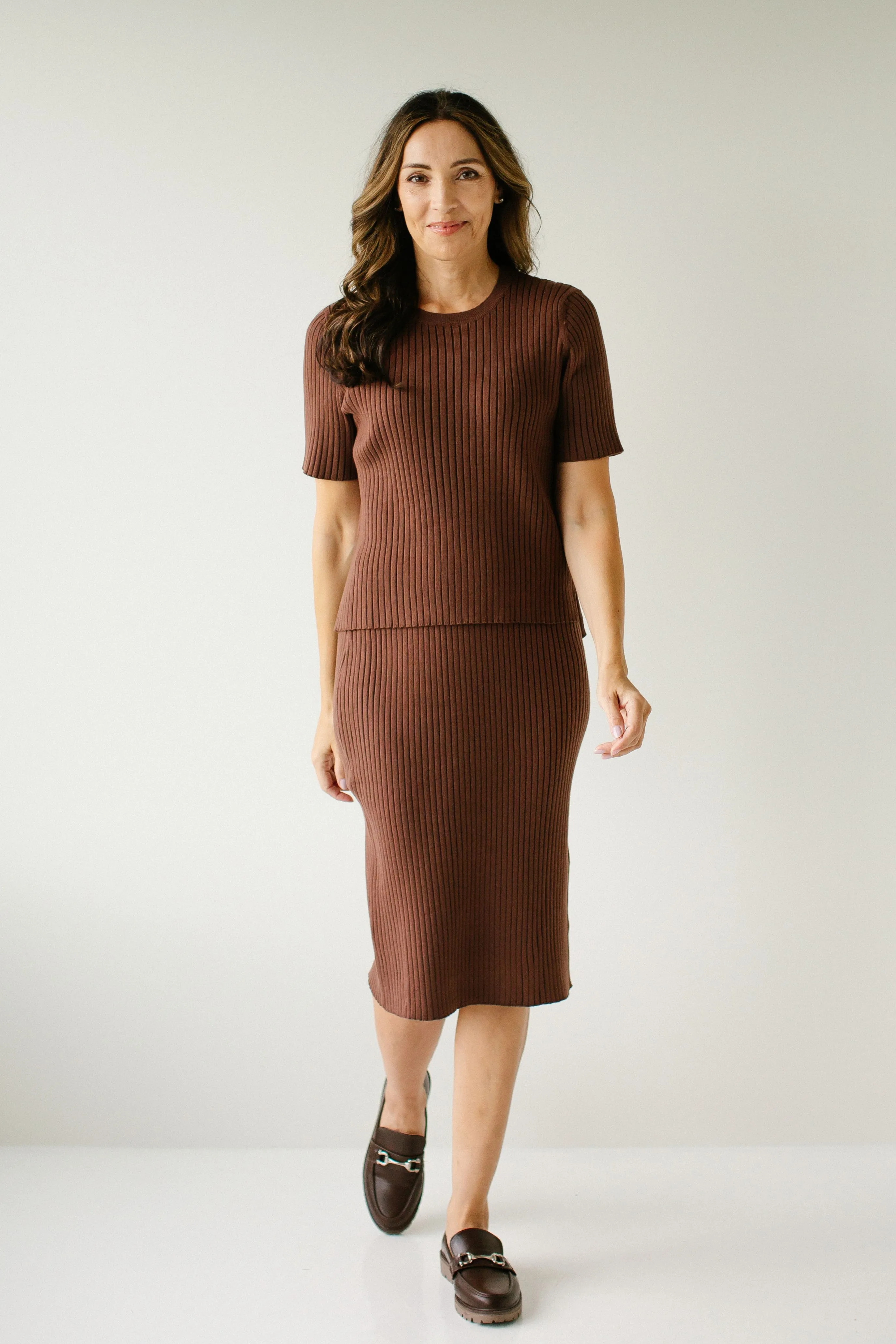 'Delaney' Ribbed Midi Sweater Skirt