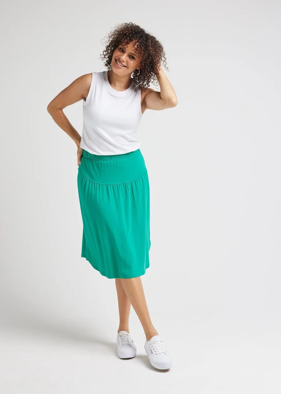 Dionne Bamboo Midi Skirt - Emerald Green