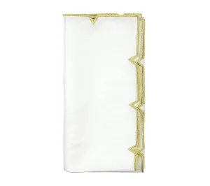 Divot Napkin in White & Gold