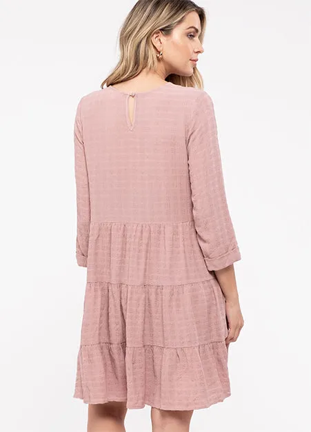 Dusty Pink Textured Dress