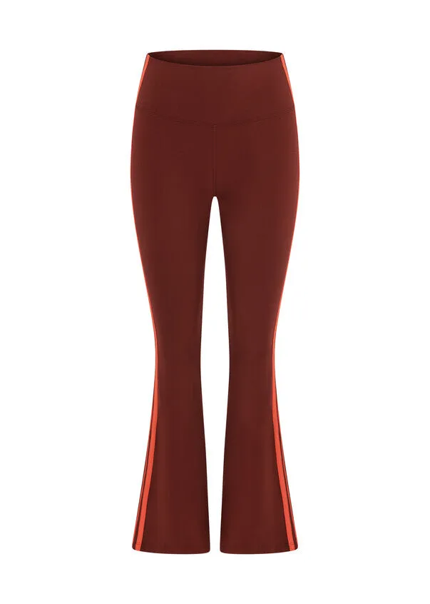 Effortless Contrast Lotus Flared Full Length Leggings