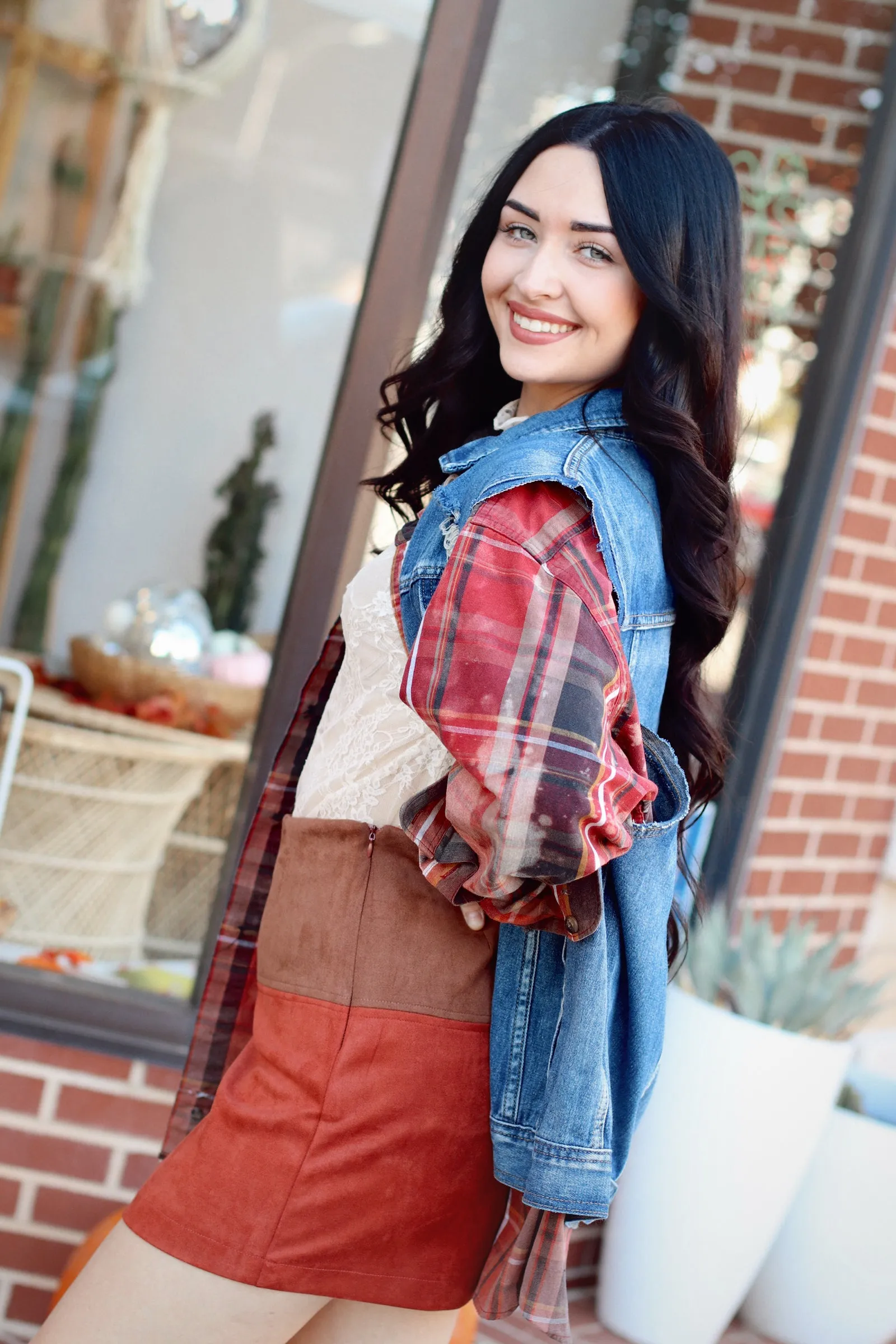 Falling For Suede Mini Skirt