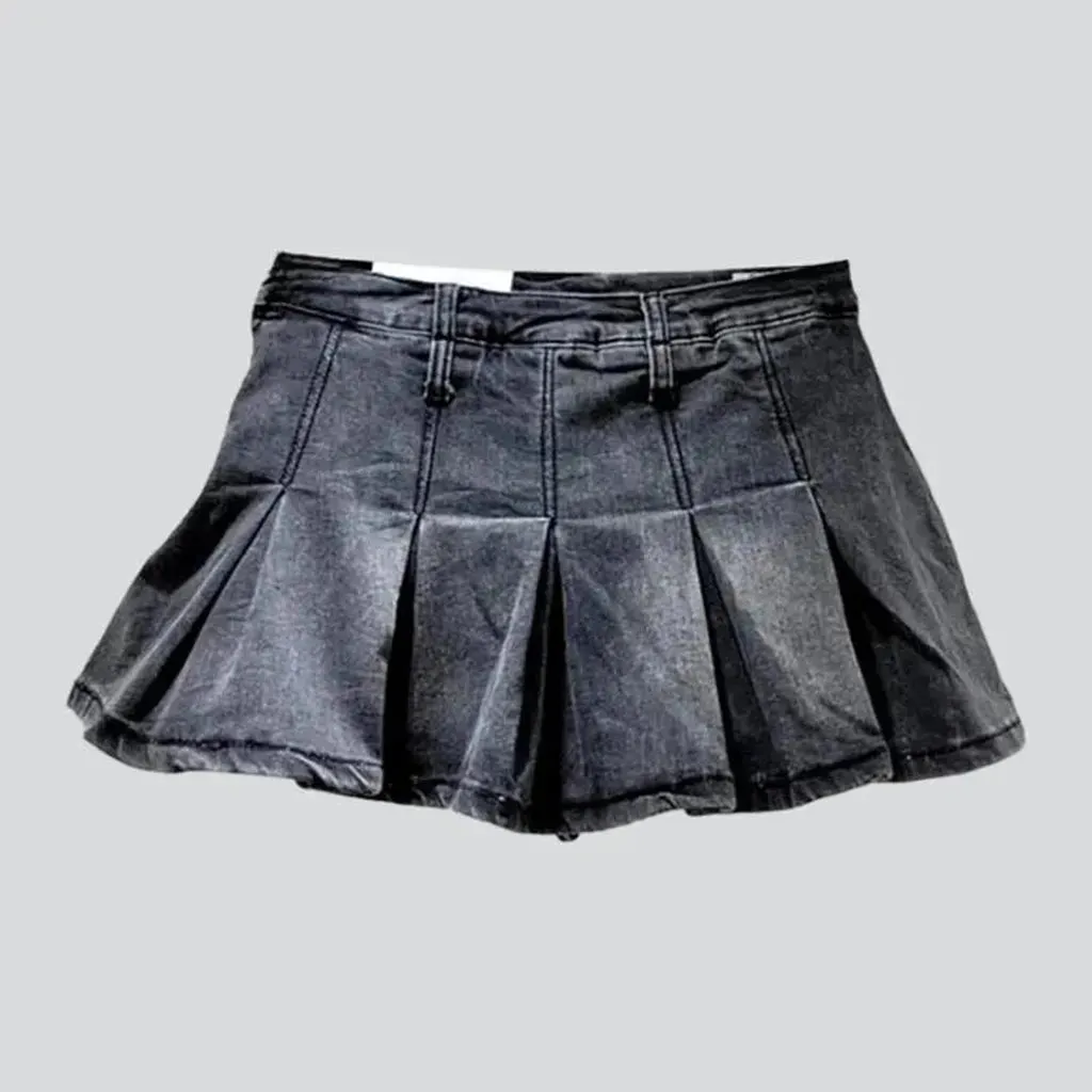 Fashion sanded jean skort
 for ladies