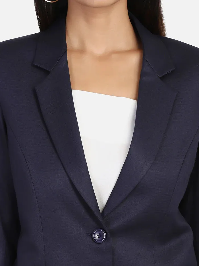 Formal Women's Professional Skirt Suit - Navy Blue