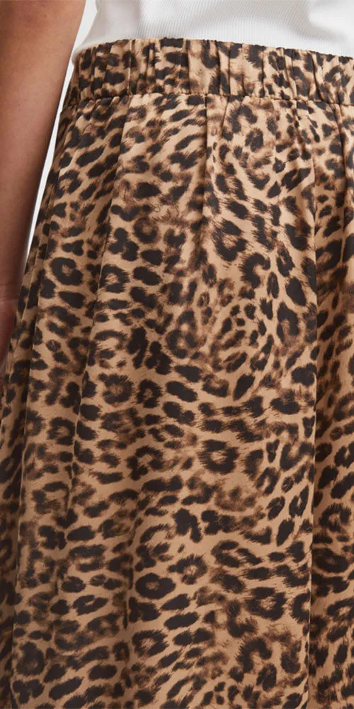 Ichi Leopard Print Maxi Skirt