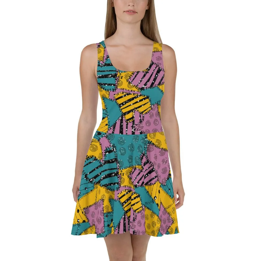 Inspired Patchwork Skater Dress