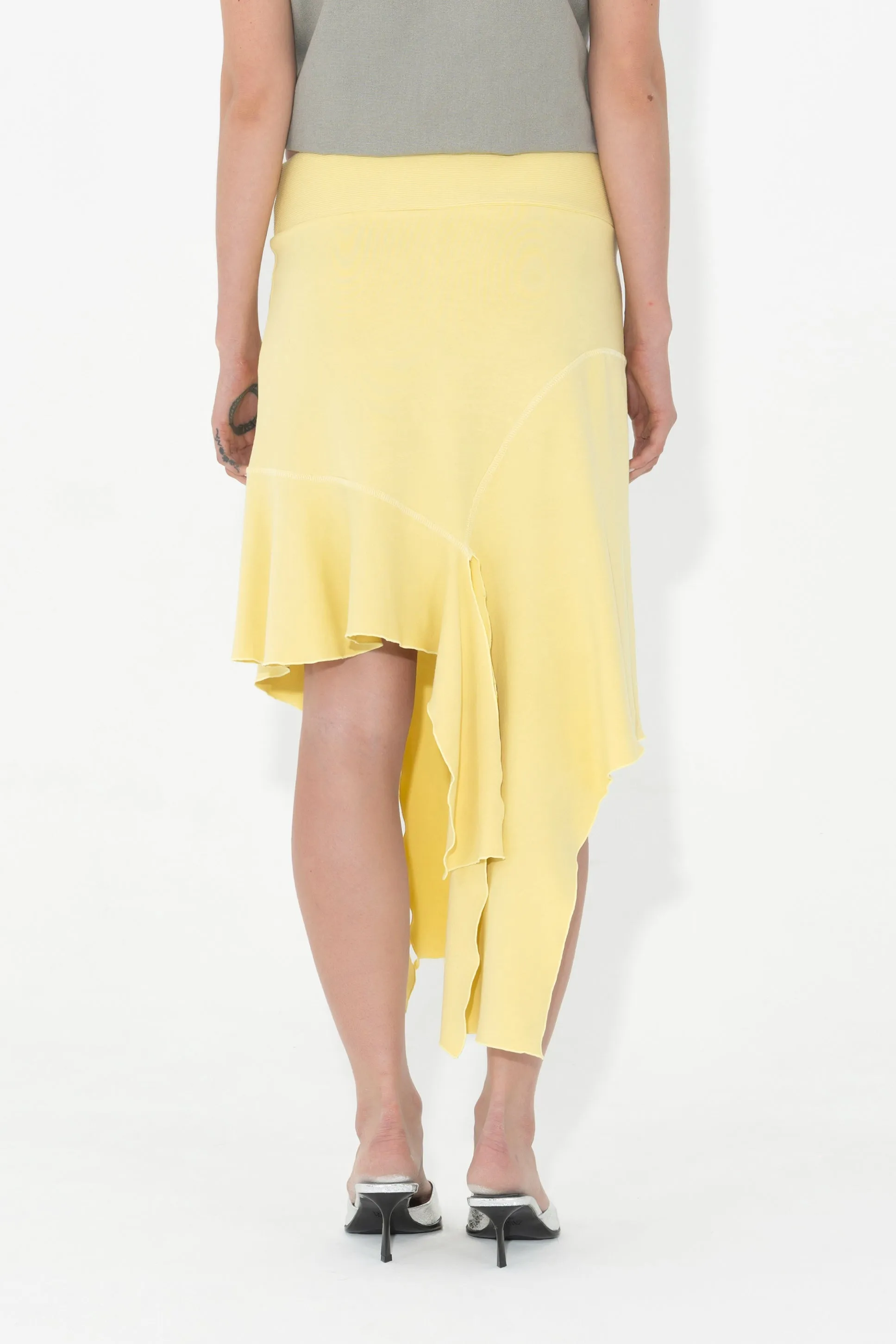 Jersey Drape Skirt in Citron