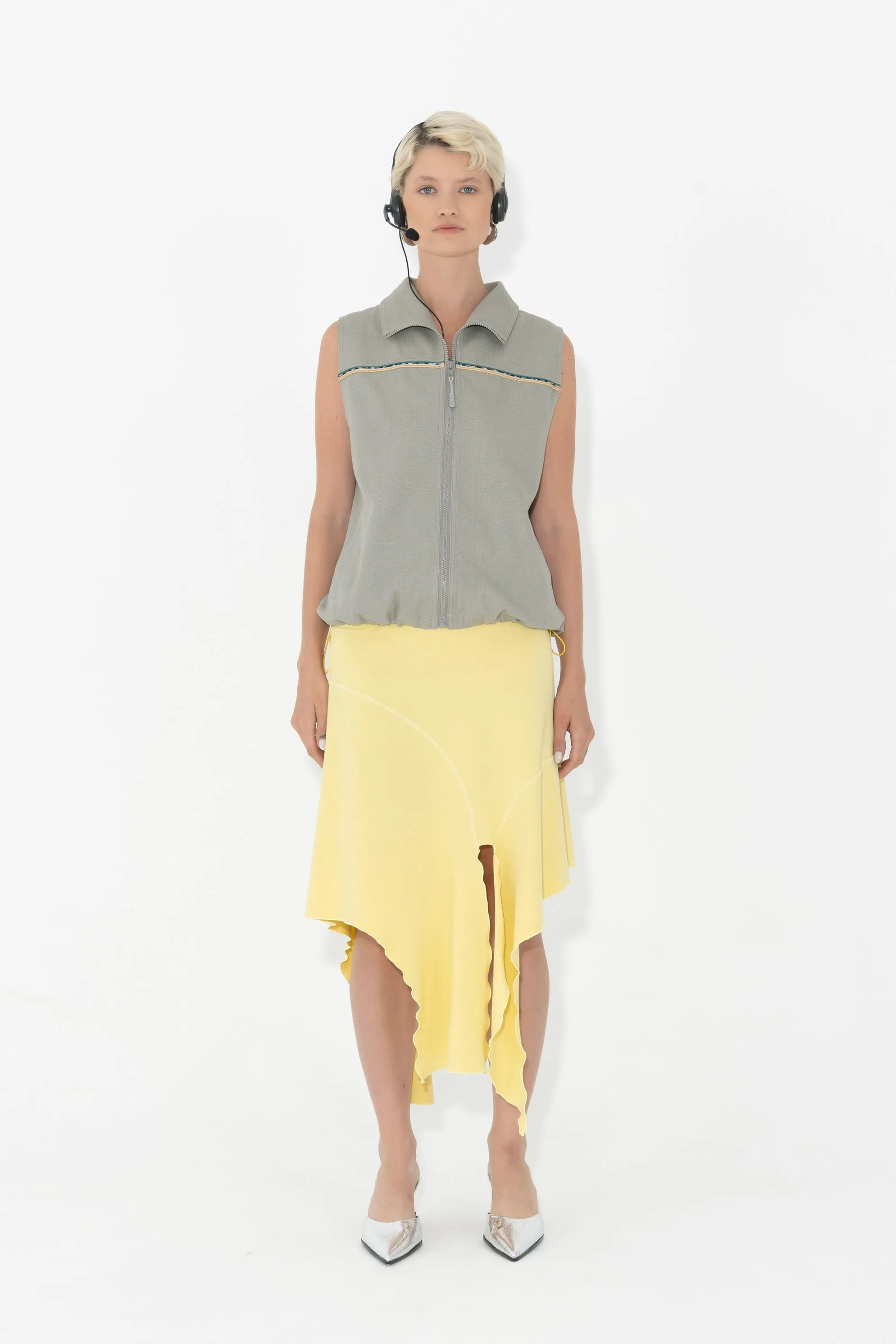 Jersey Drape Skirt in Citron