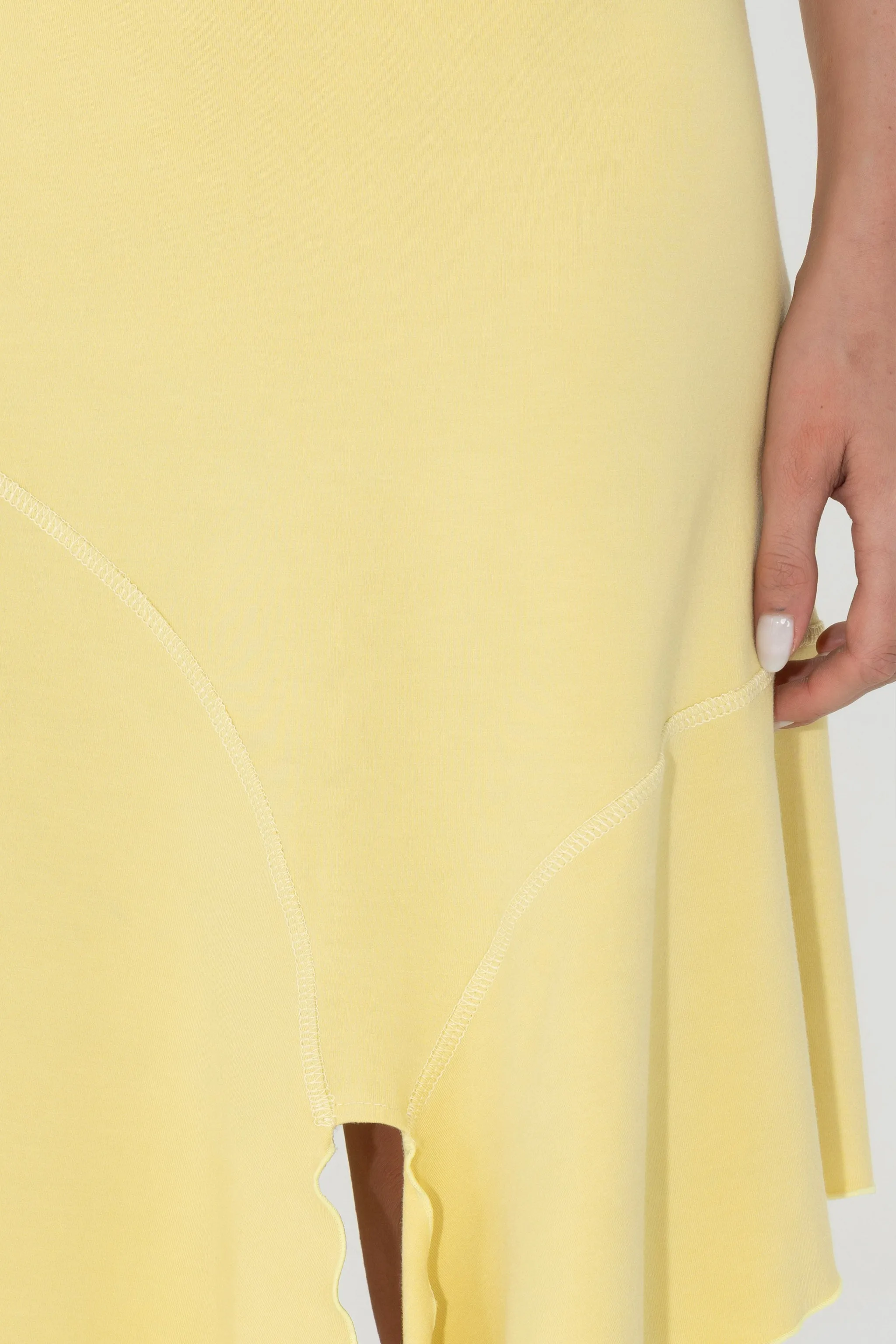 Jersey Drape Skirt in Citron