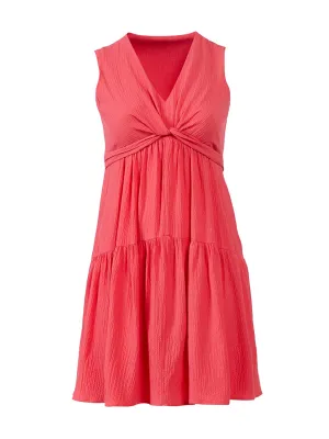 Knot Detail Watermelon Pink Dress