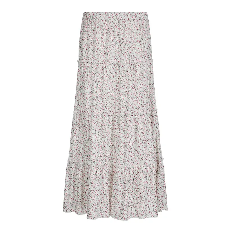 Korean Fashion Ruched Loose Maxi Skirt Women Beach Holidays Floral Printed A-Line Summer Skirts Long Coquette Clothes