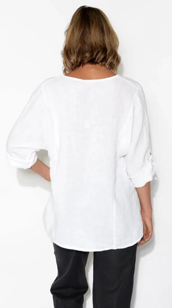 La Strada LST21-21 Italian Linen Shirt 3/4 Sleeve