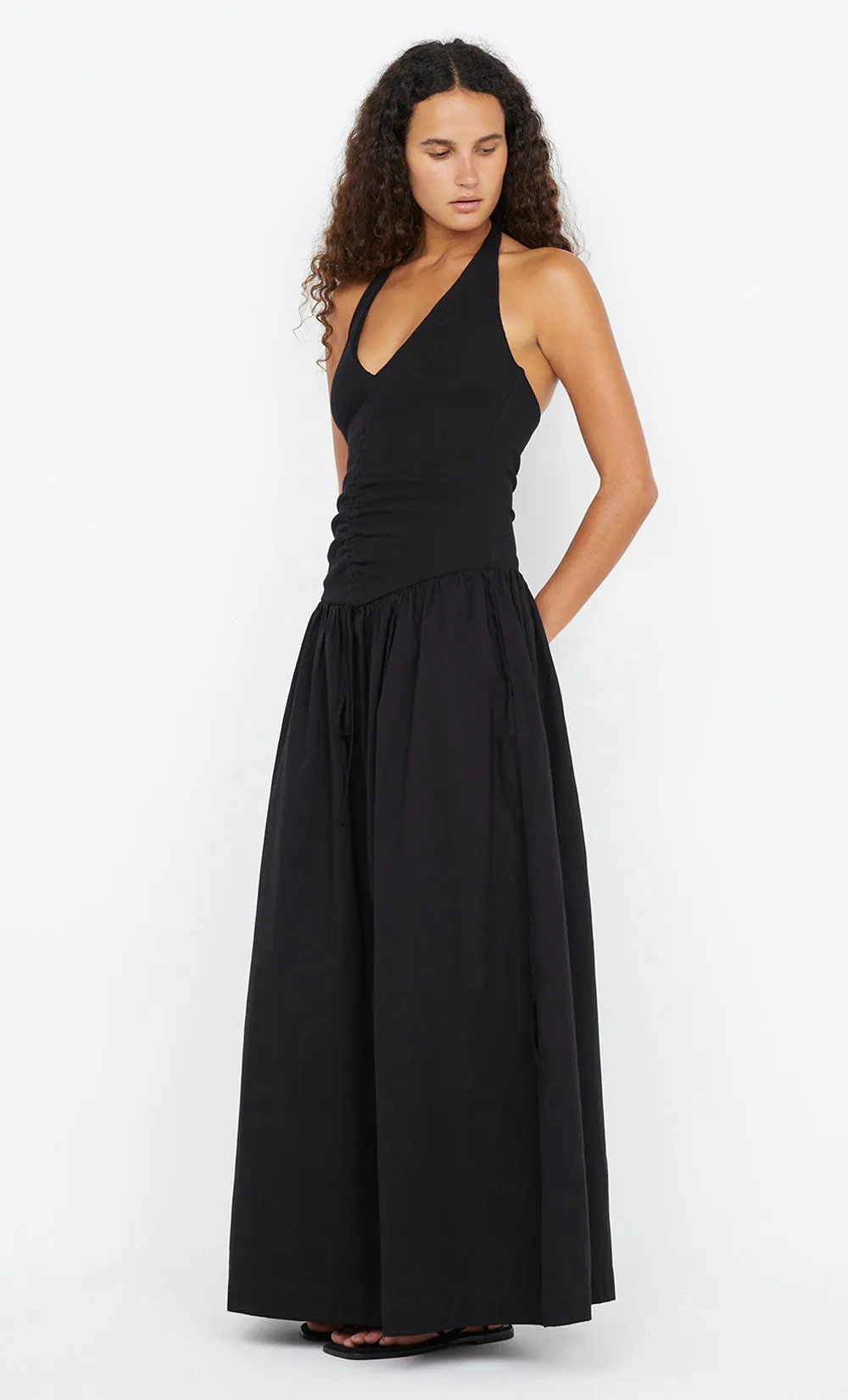 LEILA HALTER DRESS - BLACK