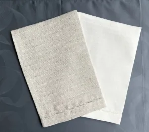 Linen Guest Towels: Diamond Damask