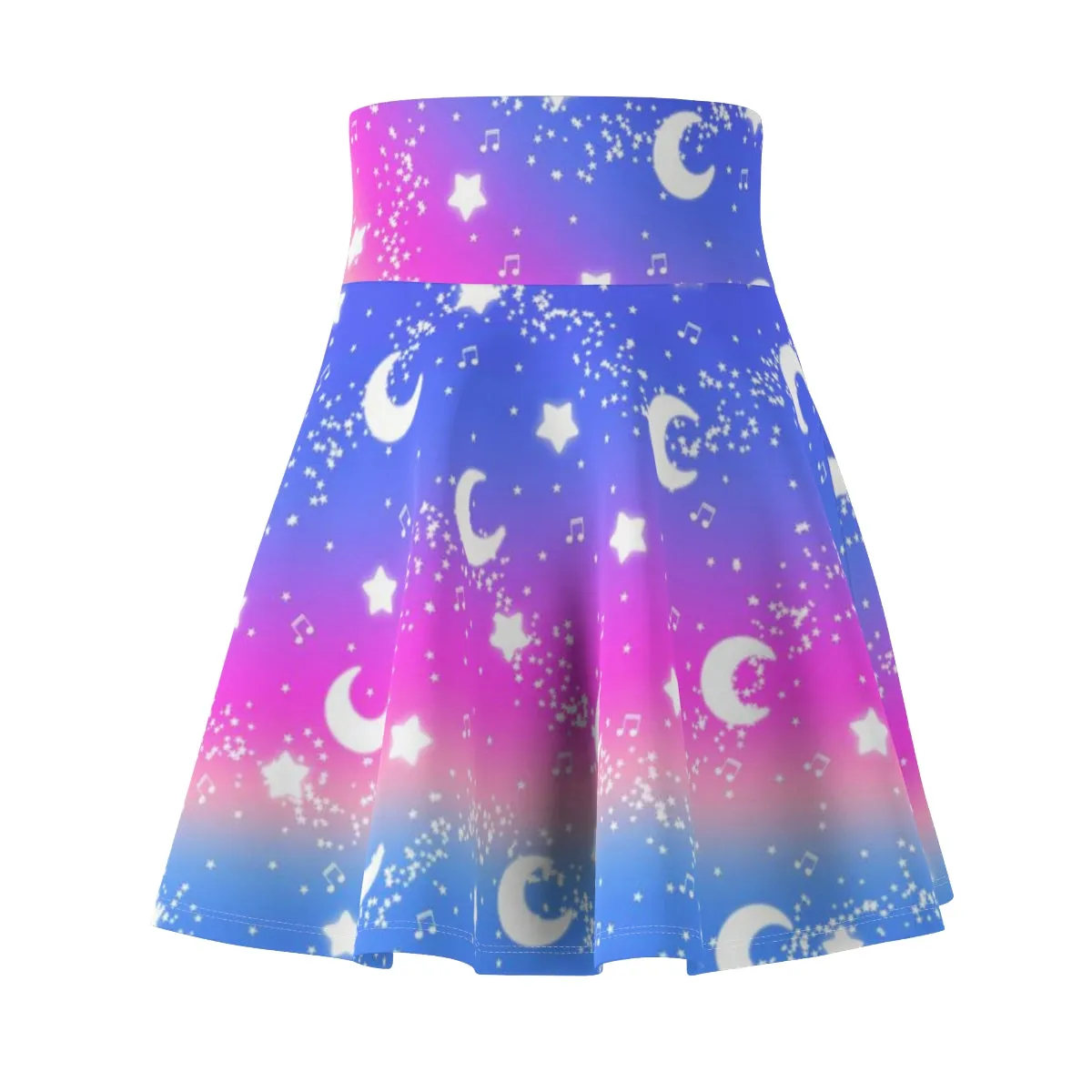 Magical Fairy Time (Rainbow Twilight) High Waist Skater Skirt