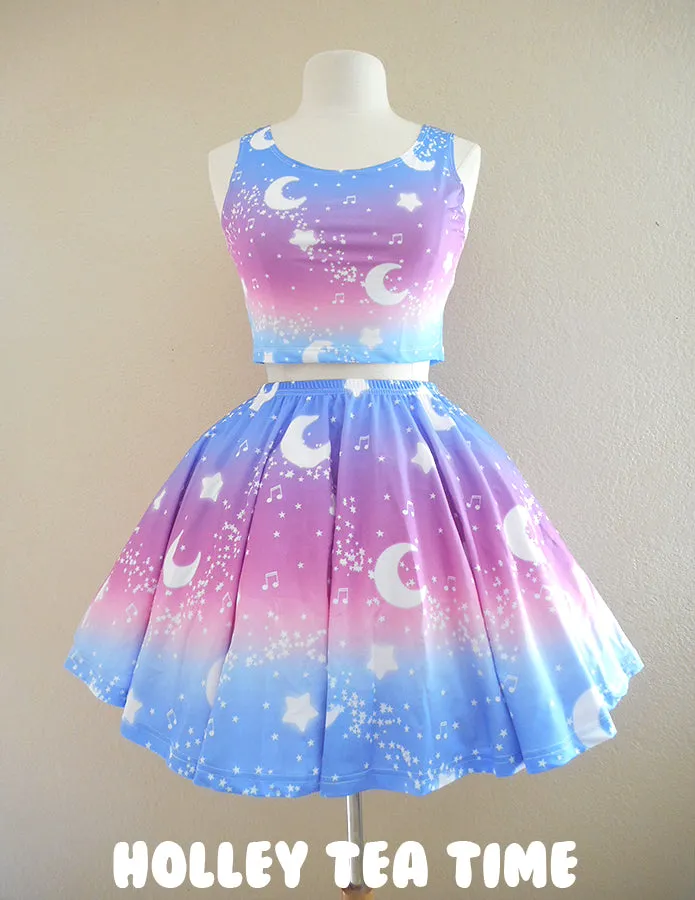 Magical Fairy Time (Rainbow Twilight) Mini Skater Skirt