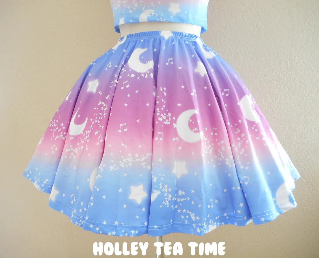 Magical Fairy Time (Rainbow Twilight) Mini Skater Skirt