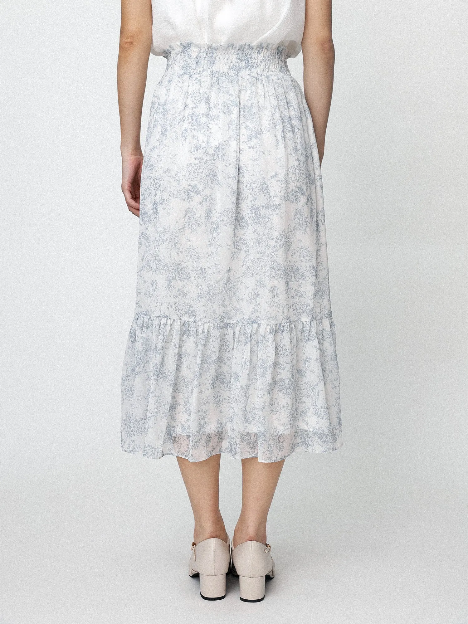 Marlowe Smocking Waist Midi Skirt