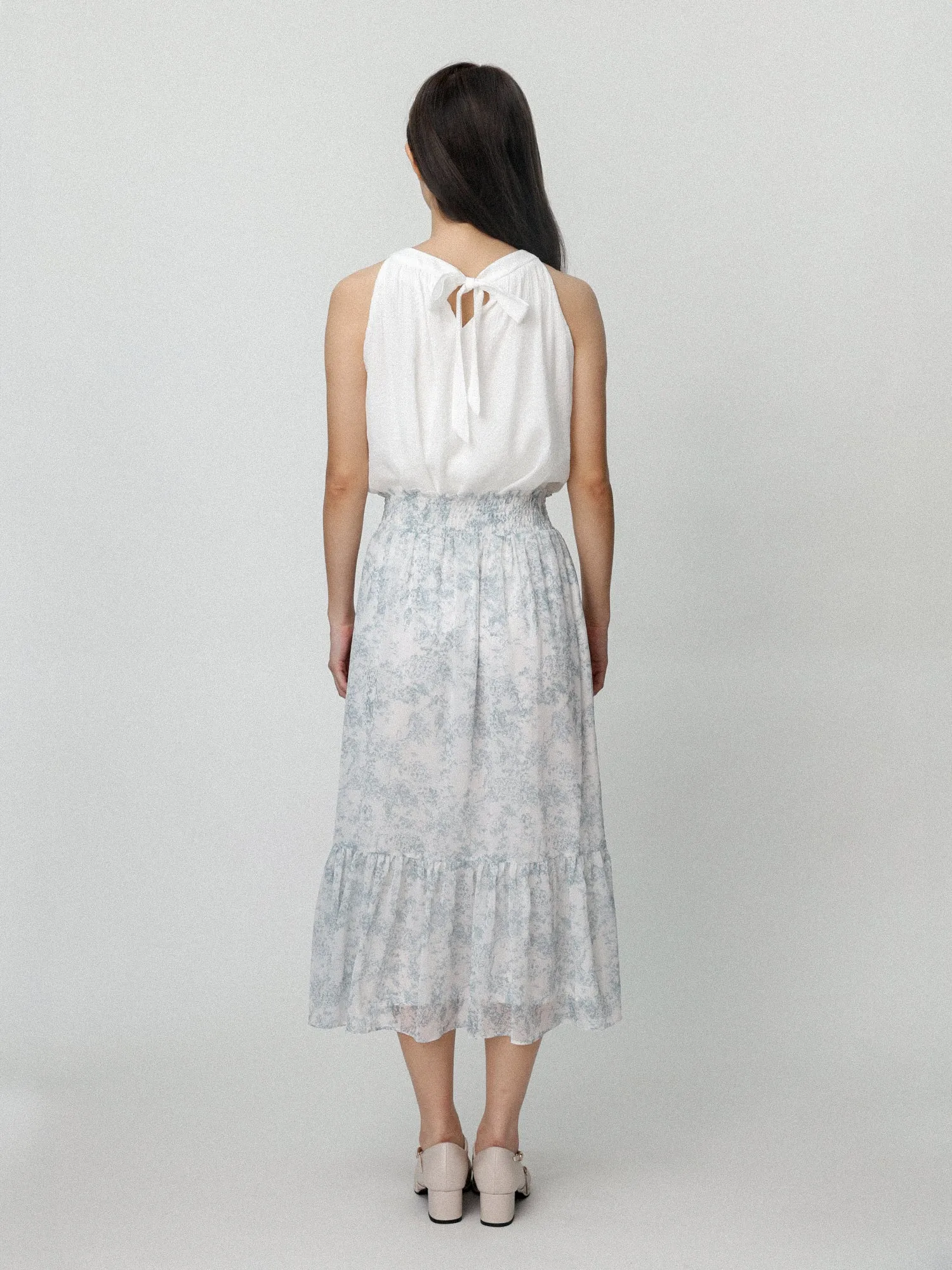 Marlowe Smocking Waist Midi Skirt