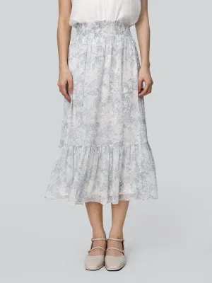 Marlowe Smocking Waist Midi Skirt