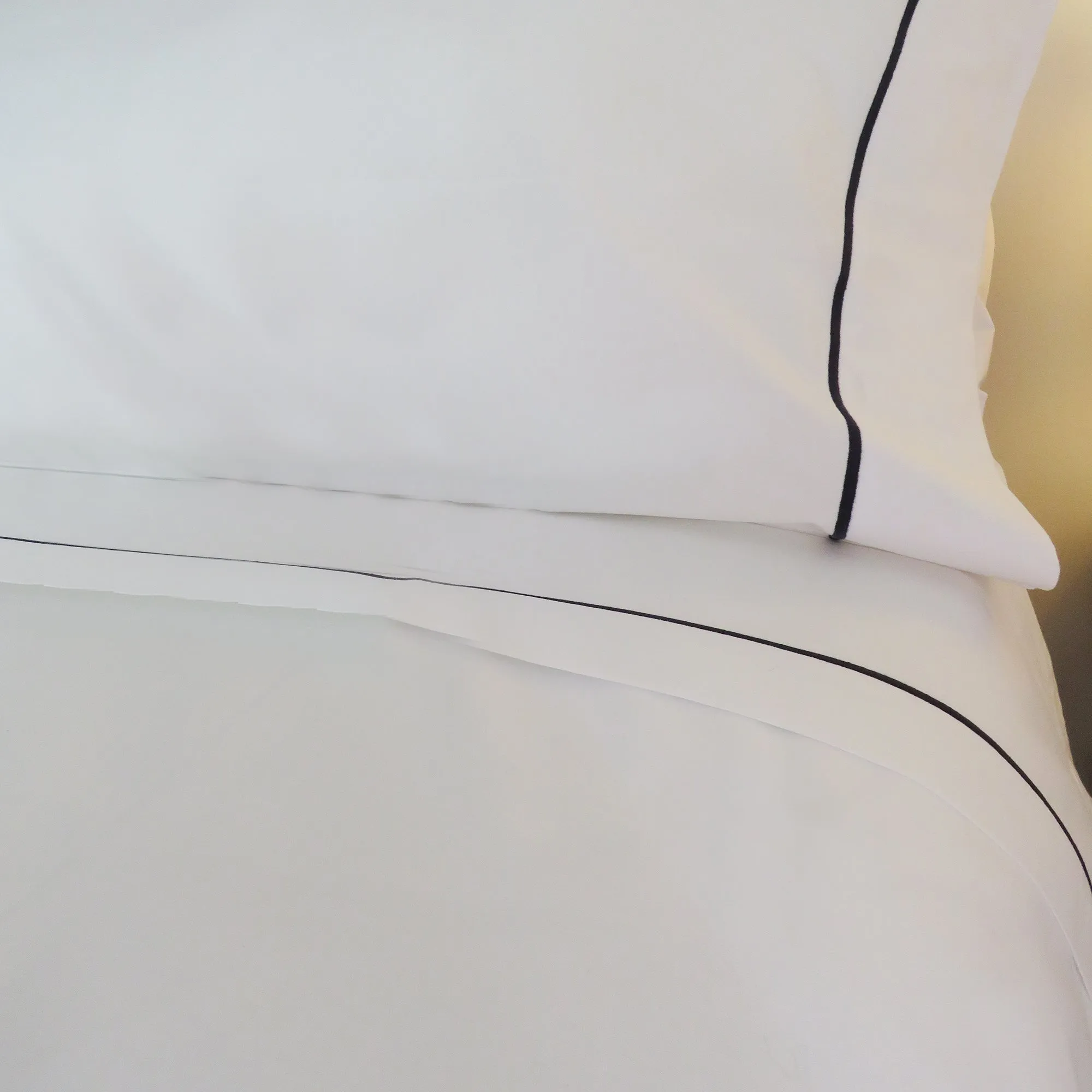 Navy Row Cord Cotton Percale Housewife Pillowcase