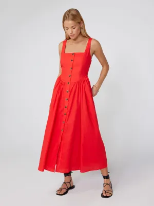 Olympia Red Midi Dress