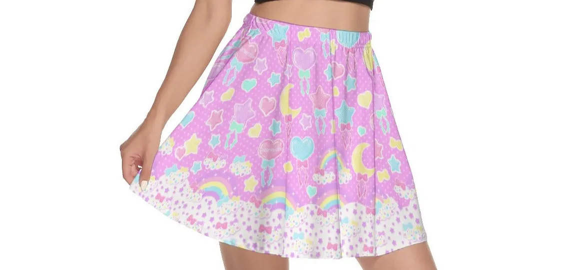 Pastel Party Pink Mini Skater Skirt