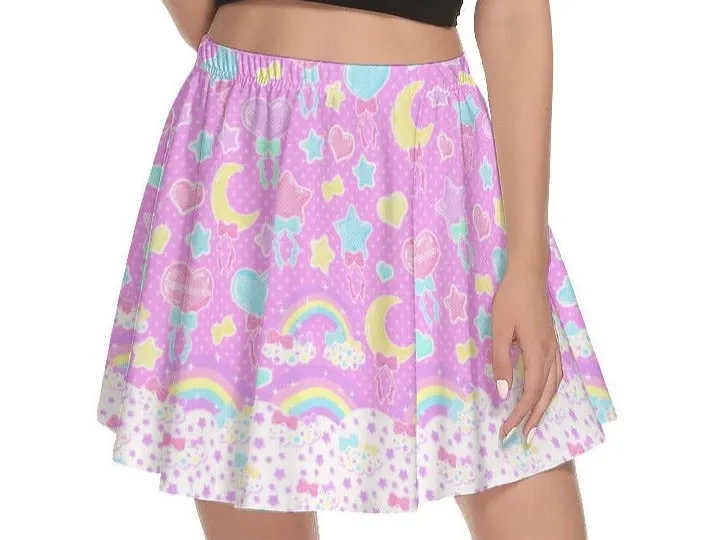 Pastel Party Pink Mini Skater Skirt