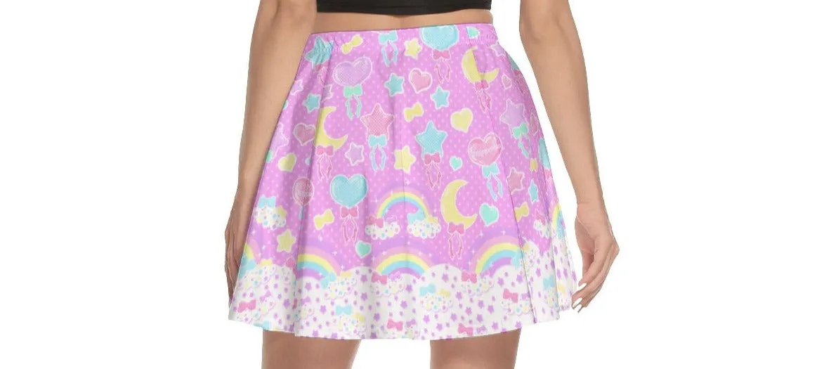 Pastel Party Pink Mini Skater Skirt